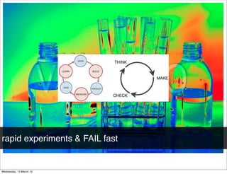 rapid experiments & FAIL fast
 