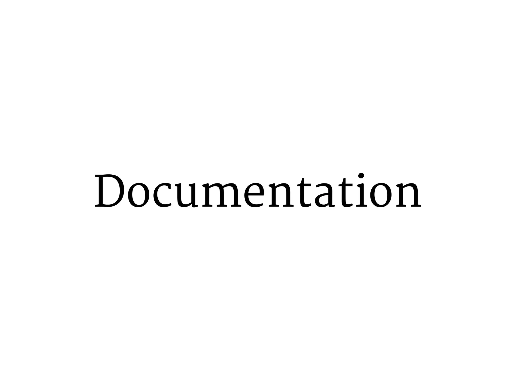 Documentation 
 