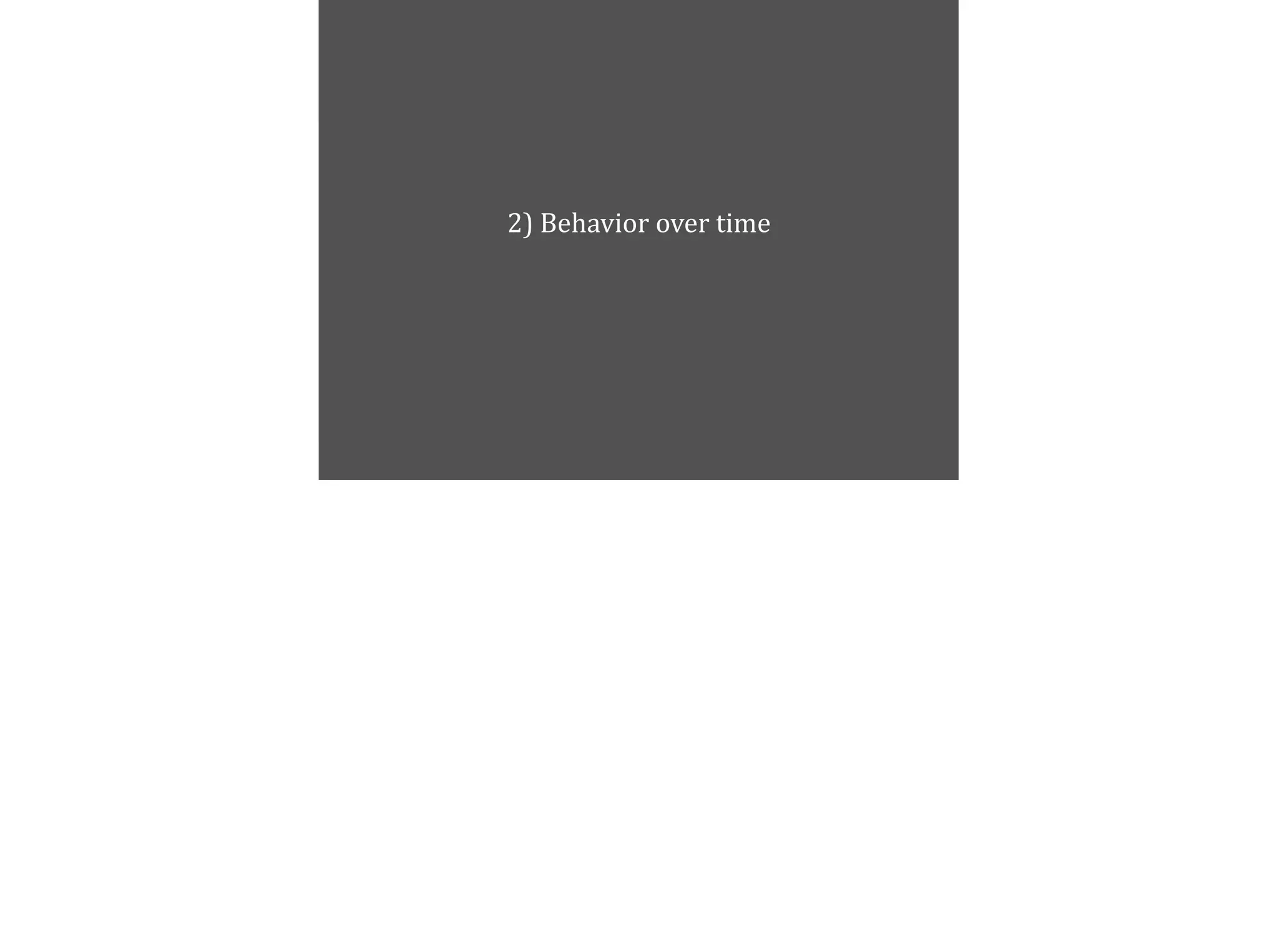 2)	
  Behavior	
  over	
  time
 