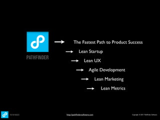 The Fastest Path to Product Success
            Lean Startup
                  Lean UX
                       Agile Develo...