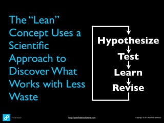 The “Lean”
Concept Uses a
                                          Hypothesize
Scientiﬁc
Approach to                     ...