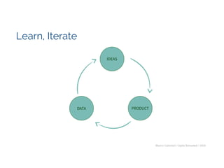 Marco Calzolari / Agile Reloaded / 2015
DATA PRODUCT
IDEAS
Learn, Iterate
 