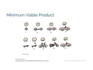 Marco Calzolari / Agile Reloaded / 2015
Minimum Viable Product
© Henrik Kniberg 
http://blog.crisp.se/2014/10/08/henrikkniberg/what-is-scrum
 