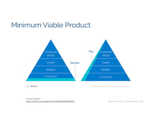 Marco Calzolari / Agile Reloaded / 2015
Minimum Viable Product
© Jussi Pasanen 
https://twitter.com/jopas/status/515301088660959233
 