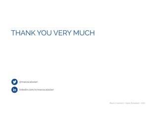 Marco Calzolari / Agile Reloaded / 2015
THANK YOU VERY MUCH
@marcocalzolari
linkedin.com/in/marcocalzolari
 
