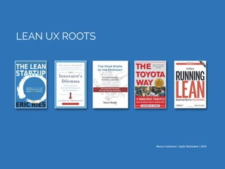 Marco Calzolari / Agile Reloaded / 2015
LEAN UX ROOTS
 