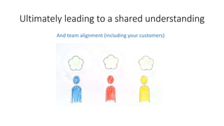 Ultimately leading to a shared understanding
And team alignment (including your customers)
 