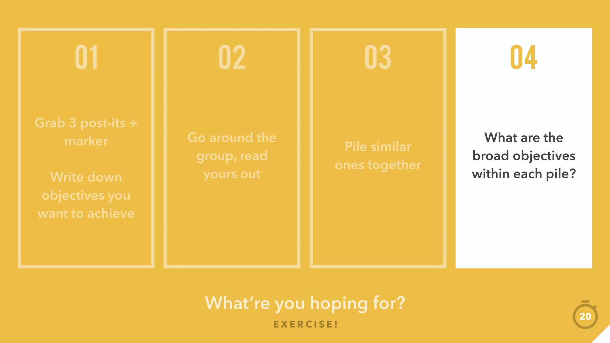 What I’m hoping for
T H I S W O R K S H O P ’ S O B J E C T I V E S
 