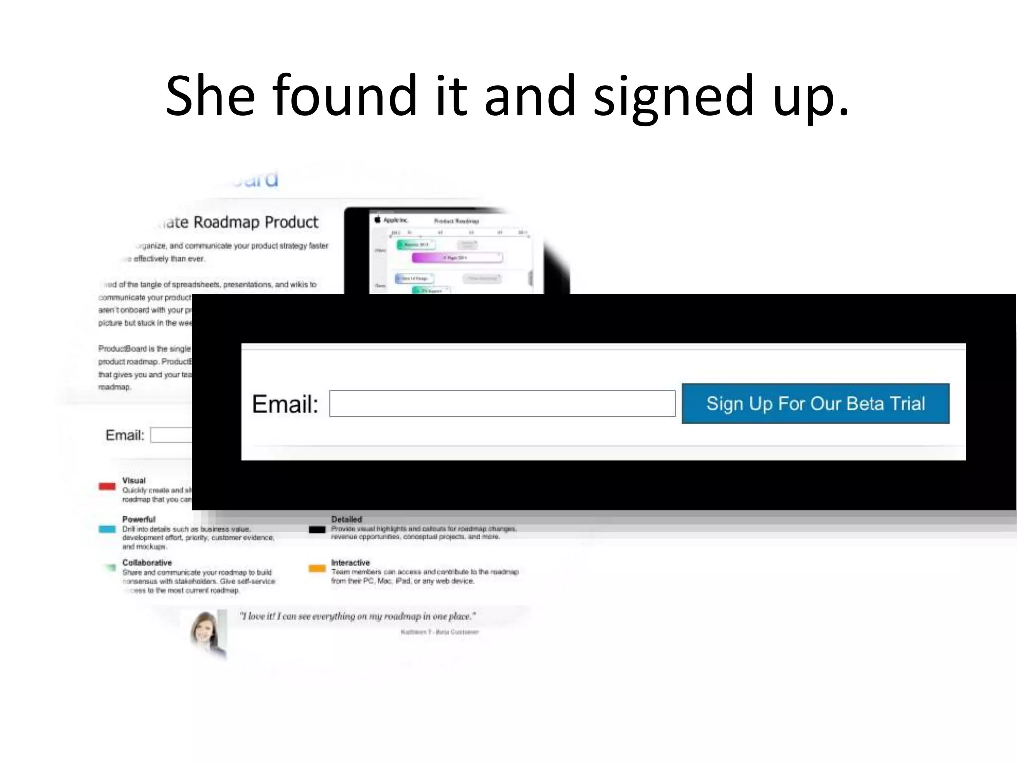 She found it and signed up.