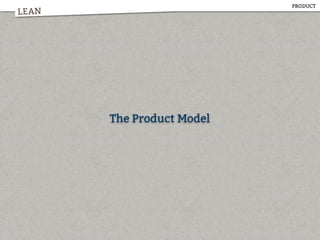LEAN
PRODUCT
The Product Model
 