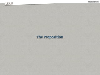 LEAN
PROPOSITION
The Proposition
 