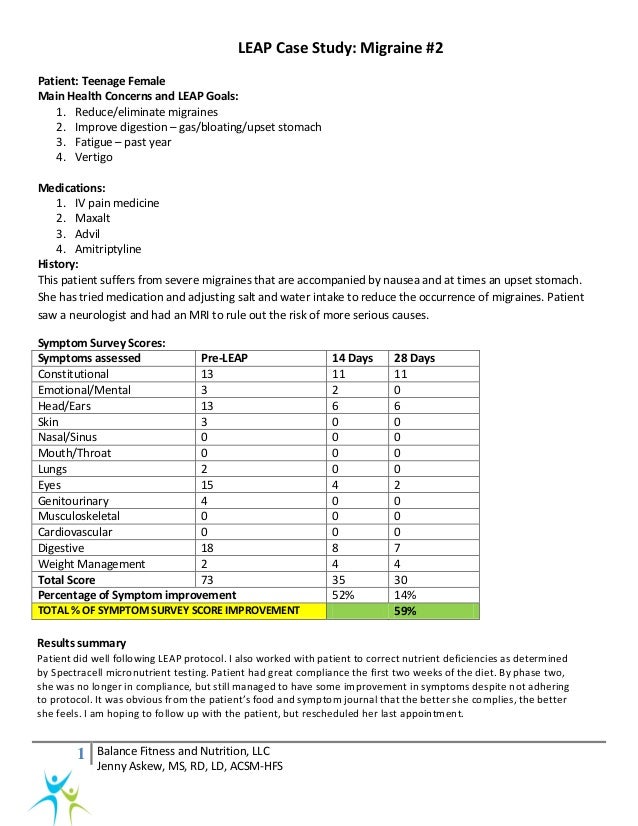 Migraine case study slideshare picture