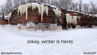 @bridgetkromhout #msftLEAP
(okay, winter is here)
 