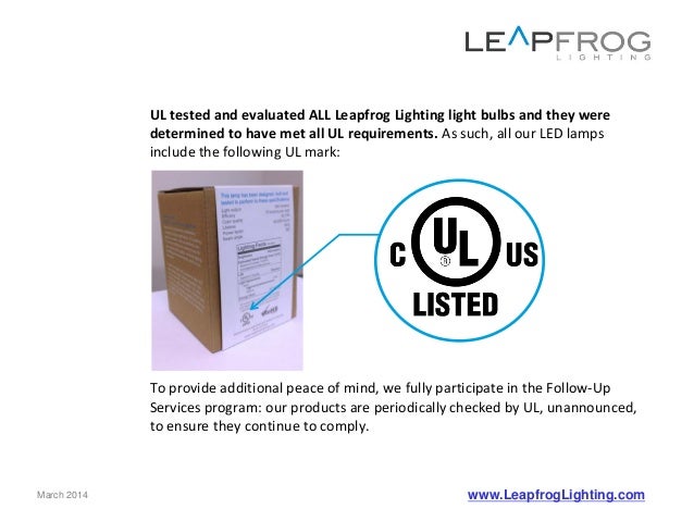 led lamps and ul certification