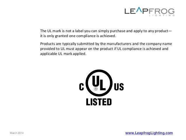 led lamps and ul certification