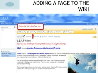 ADDING A PAGE TO THE WIKI 