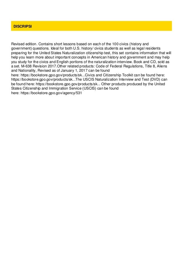 Pdf Learn About The United States Quick Civics Lessons For The Nat