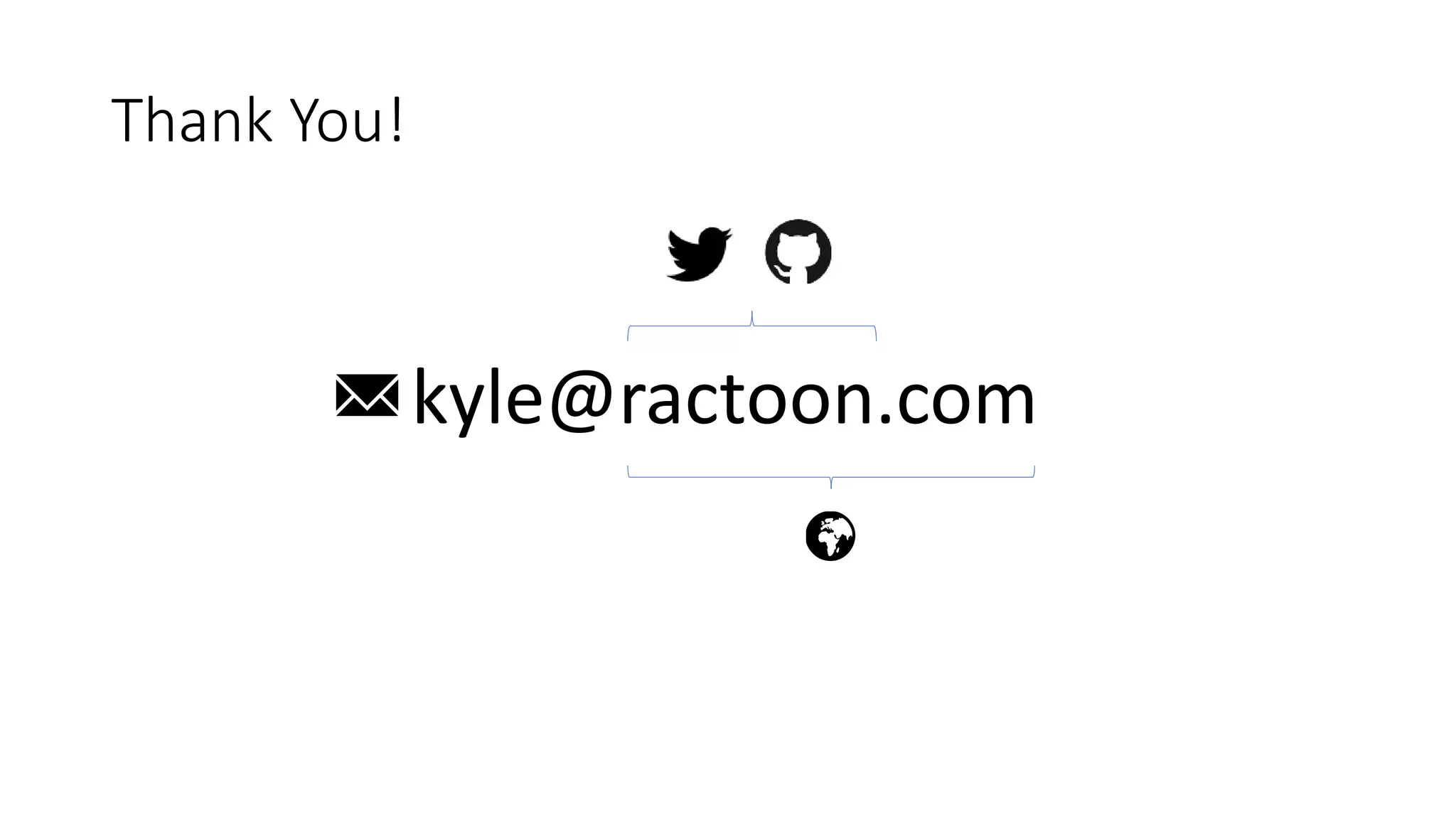 Thank You!
kyle@ractoon.com
 