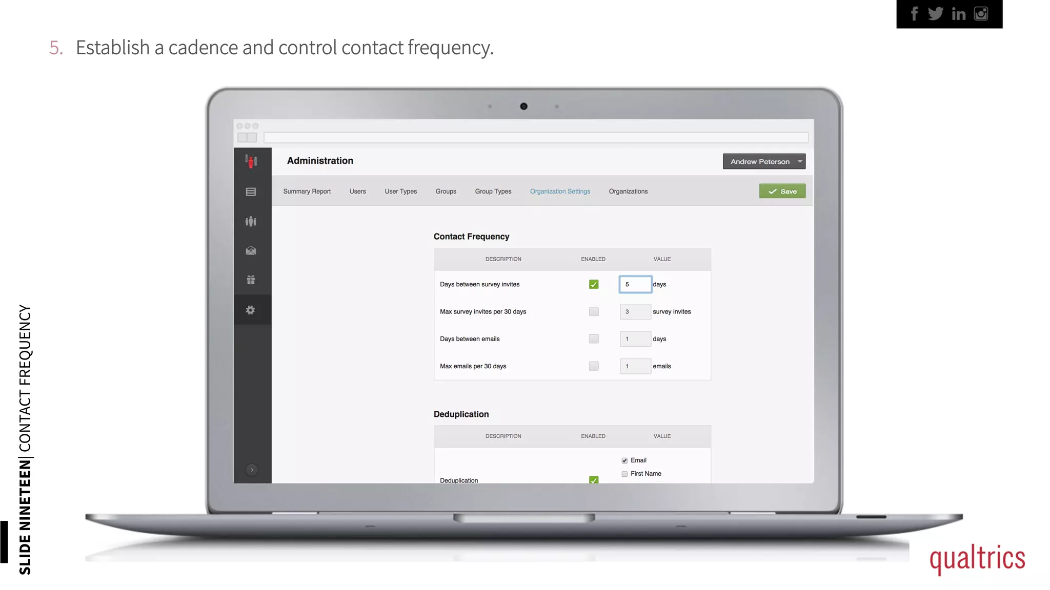 SLIDENINETEEN|CONTACTFREQUENCY
5. Establish a cadence and control contact frequency.
 