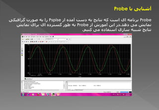 ‫با‬ ‫آضٌایی‬
Probe
Probe
‫اس‬ ٍ‫آهذ‬ ‫دست‬ َ‫ب‬ ‫ًتایج‬ َ‫ک‬ ‫است‬ ‫ای‬ َ‫بزًاه‬
Pspise
‫گزافیکی‬ ‫صورت‬ َ‫ب‬ ‫را‬
‫دُذ‬ ‫هی‬ ‫ًوایص‬
.
‫اس‬ ‫آهوسش‬ ‫ایي‬ ‫در‬
Probe
‫ًوایص‬ ‫بزای‬ ‫ای‬ ٍ‫گستزد‬ ‫طور‬ َ‫ب‬
‫کٌین‬ ‫هی‬ ٍ‫استفاد‬ ‫ساسی‬ َ‫ضبی‬ ‫ًتایج‬
.
 