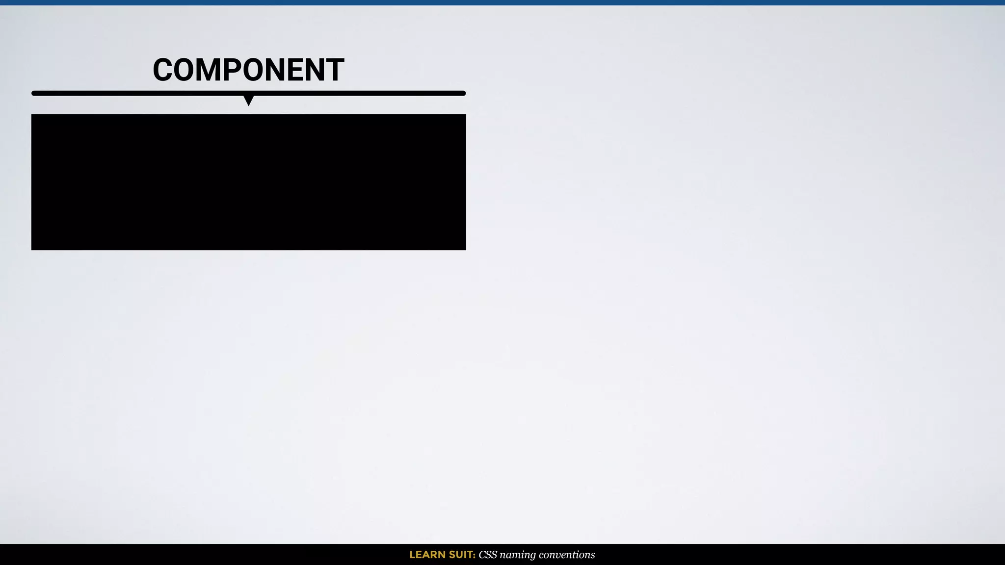 LEARN SUIT: CSS naming conventions
COMPONENT
 