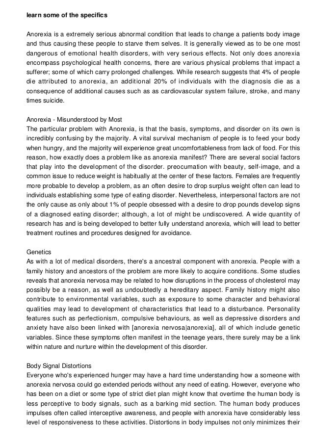 anorexia misunderstood disorder slideshare