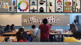 THE “FOUND” ALPHABET, COOKIE COLOR WHEEL, EMOJI SELF-PORTRAIT, DAILY TEAMS . . .
 