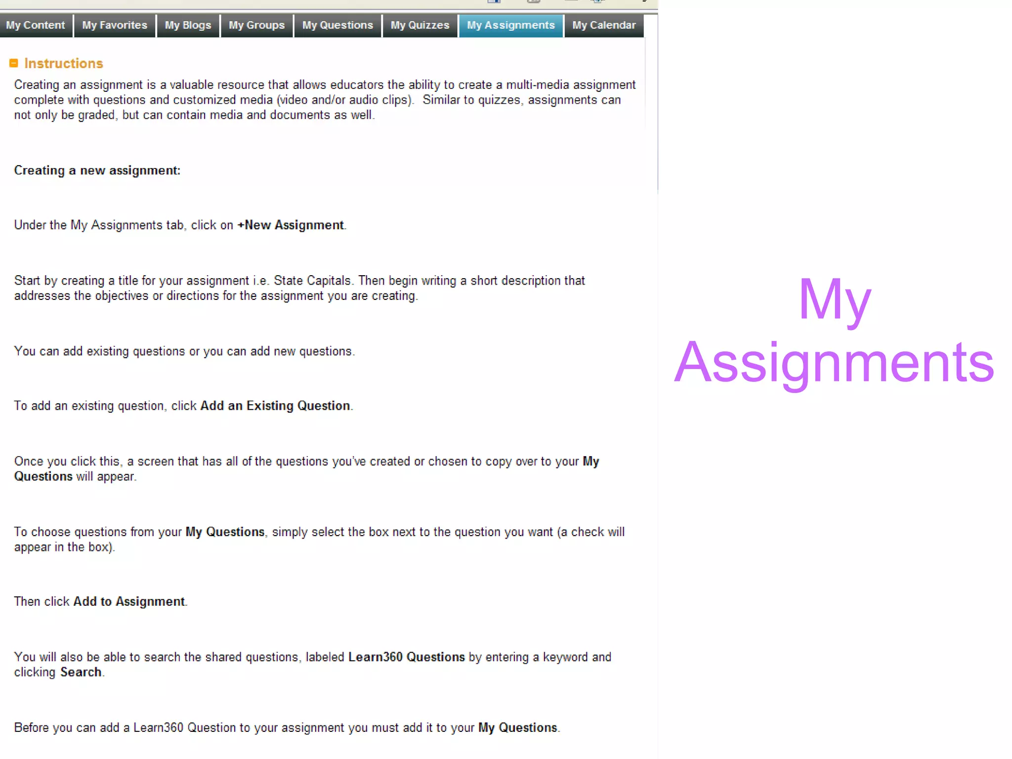 My Assignments 