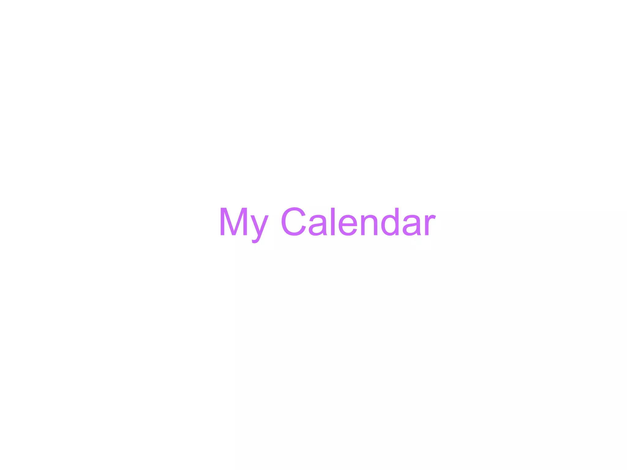 My Calendar 