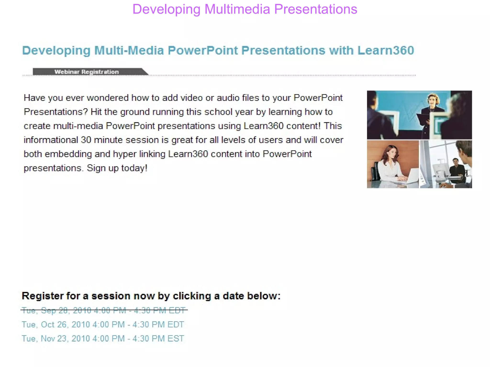 Developing Multimedia Presentations 