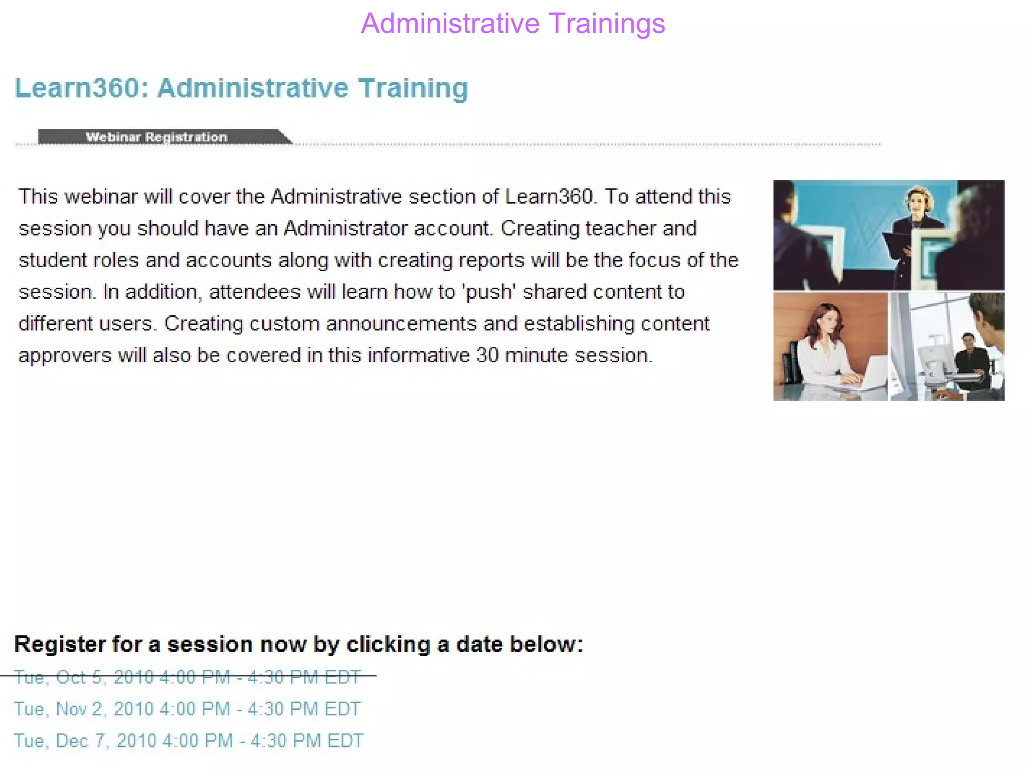 Administrative Trainings 