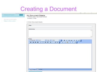 Creating a Document 