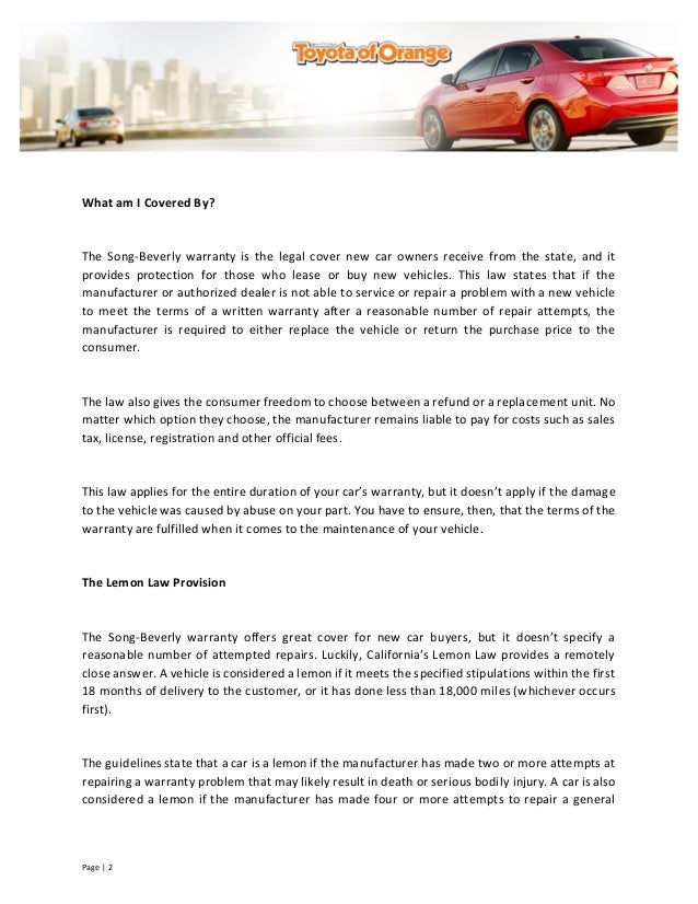 California Lemon Law Learn How To Get A Refund >> Learn About California S Lemon Law From A Toyota Dealer California Lemon Law Learn How To Get A Refund >> Learn About California S Lemon Law From A Toyota Dealer