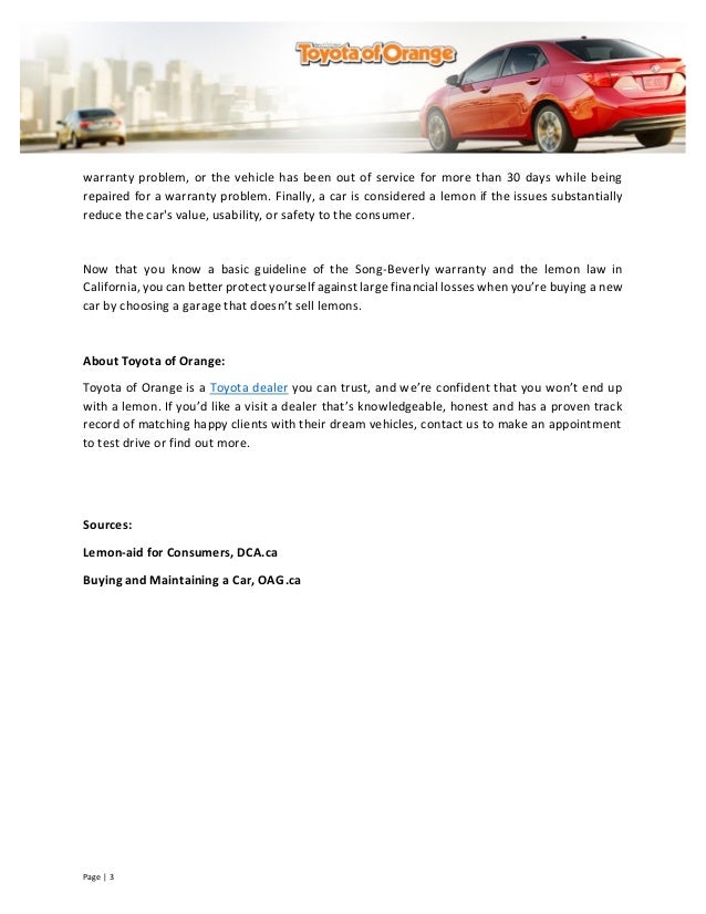 Buying And Maintaining A Car State Of California >> Learn About California S Lemon Law From A Toyota Dealer Buying And Maintaining A Car State Of California >> Learn About California S Lemon Law From A Toyota Dealer