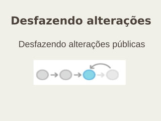 Desfazendo alterações
Desfazendo alterações públicas
 
