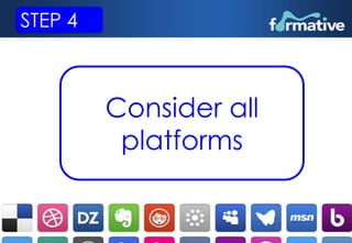 STEP 4 
Consider all 
platforms 
 