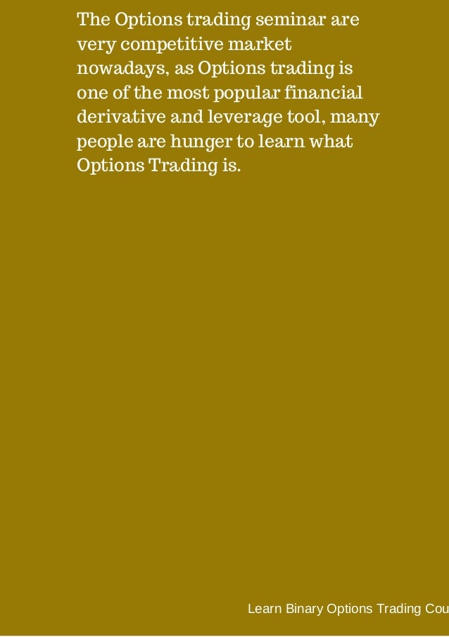Learn binary options trading