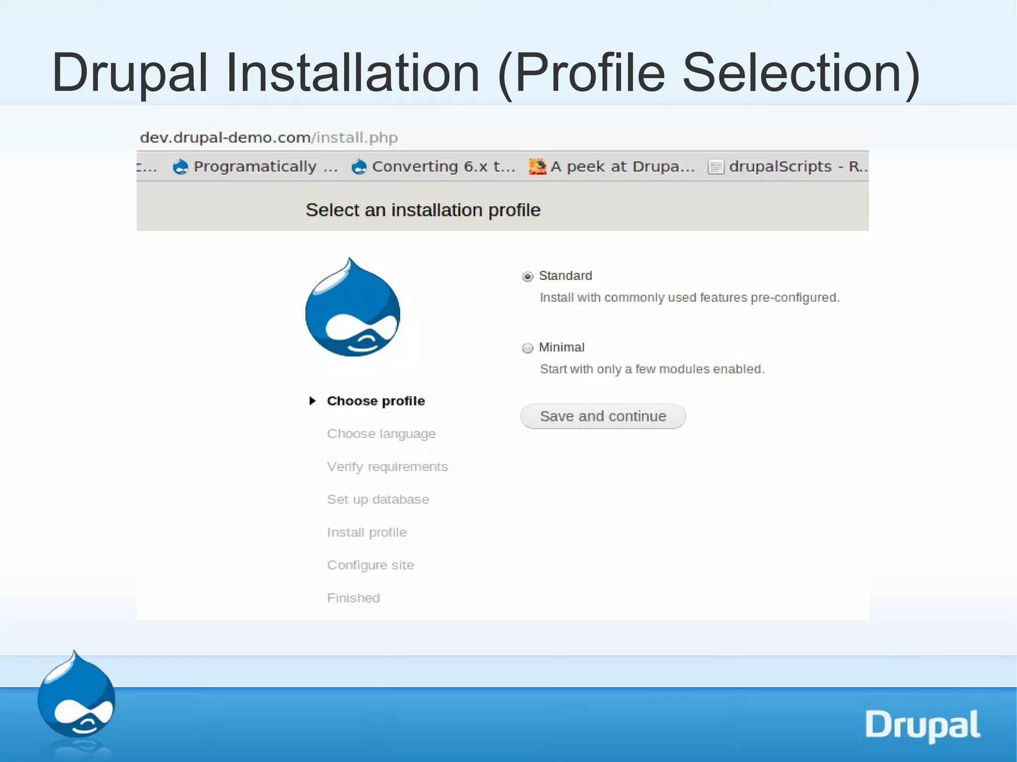Drupal Installation (Profile Selection) 
