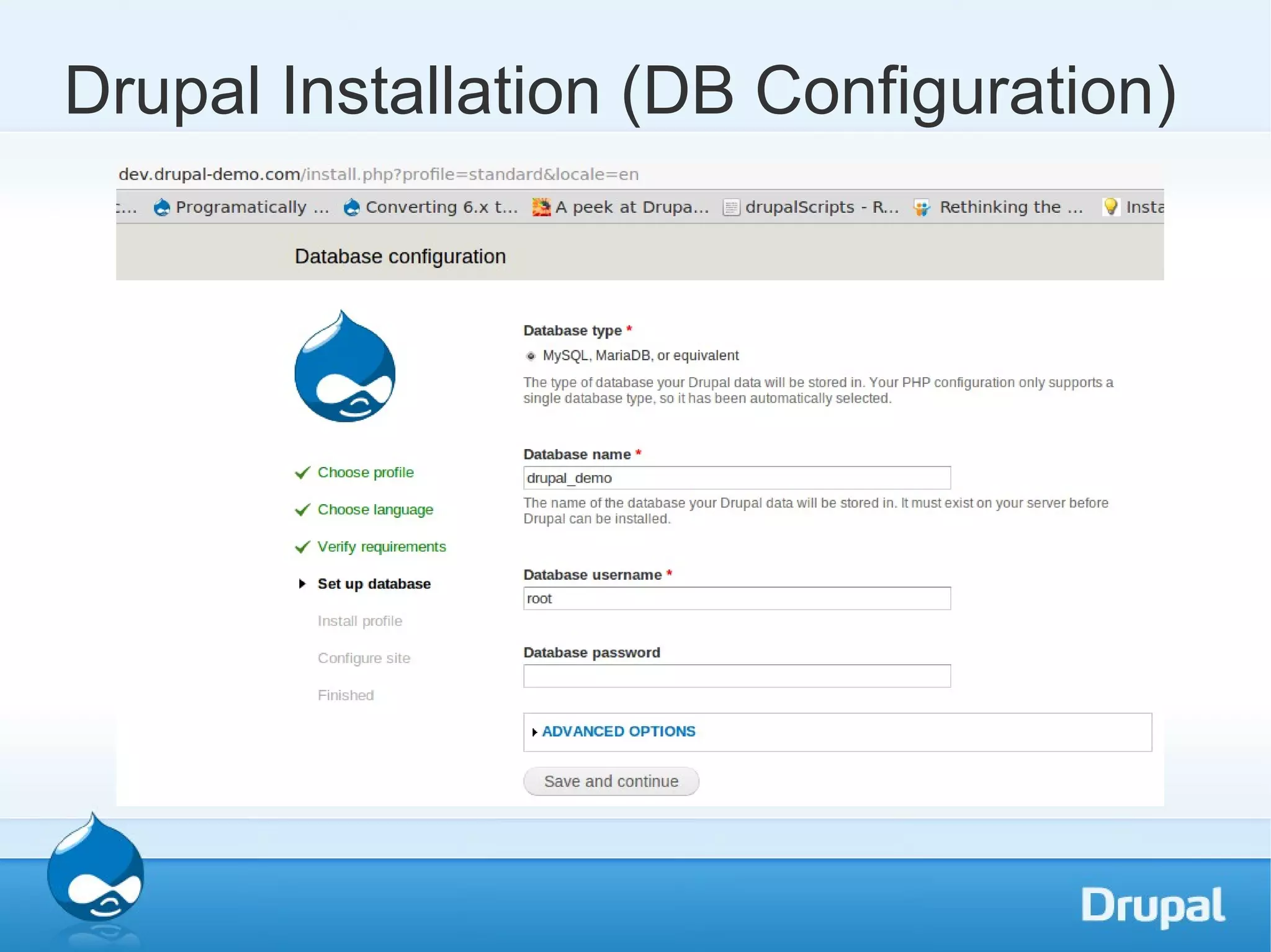 Drupal Installation (DB Configuration) 