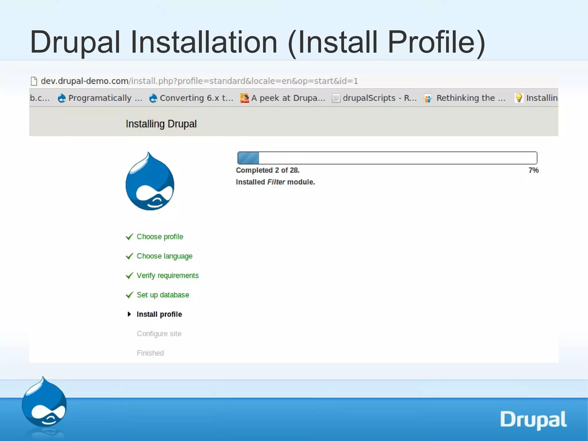 Drupal Installation (Install Profile) 