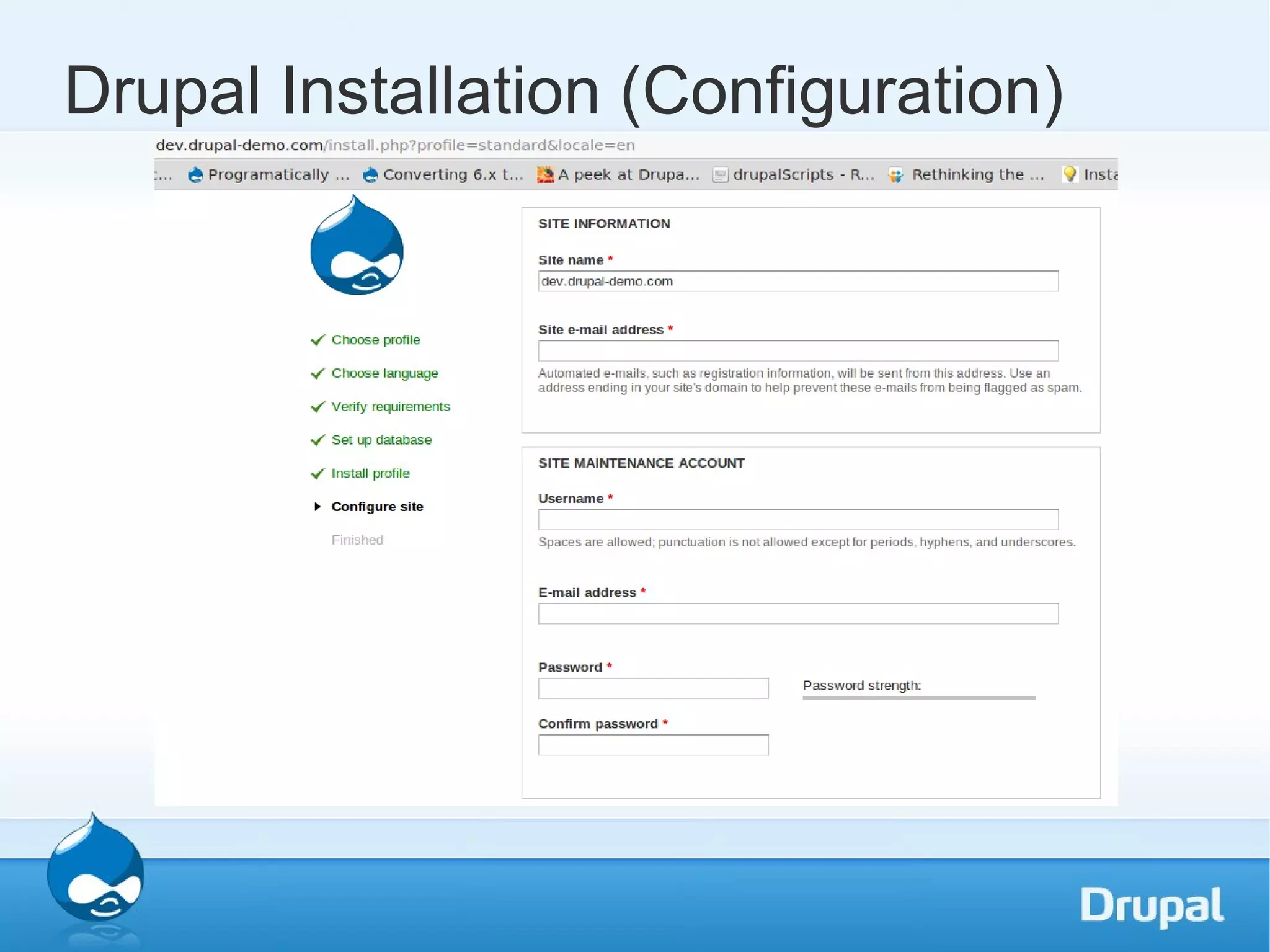 Drupal Installation (Configuration) 