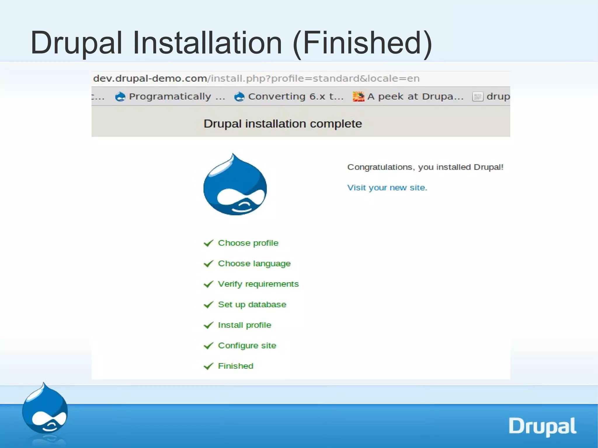 Drupal Installation (Finished) 