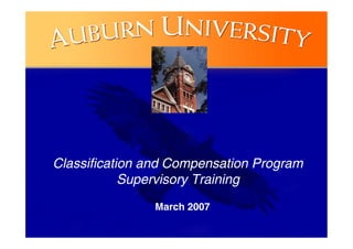 Classification and Compensation Program 
Supervisory Training 
March 2007 
10079DG03.1 PPT/37COMMnll January 12, 2007 
 