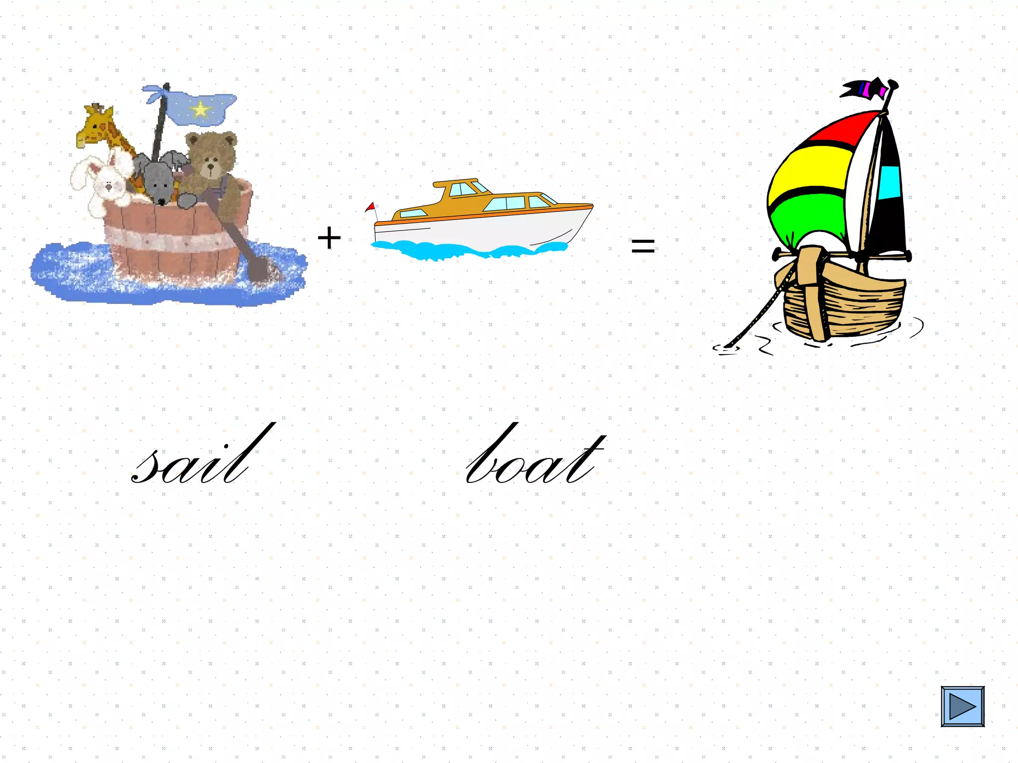 +          =



sail       boat
 