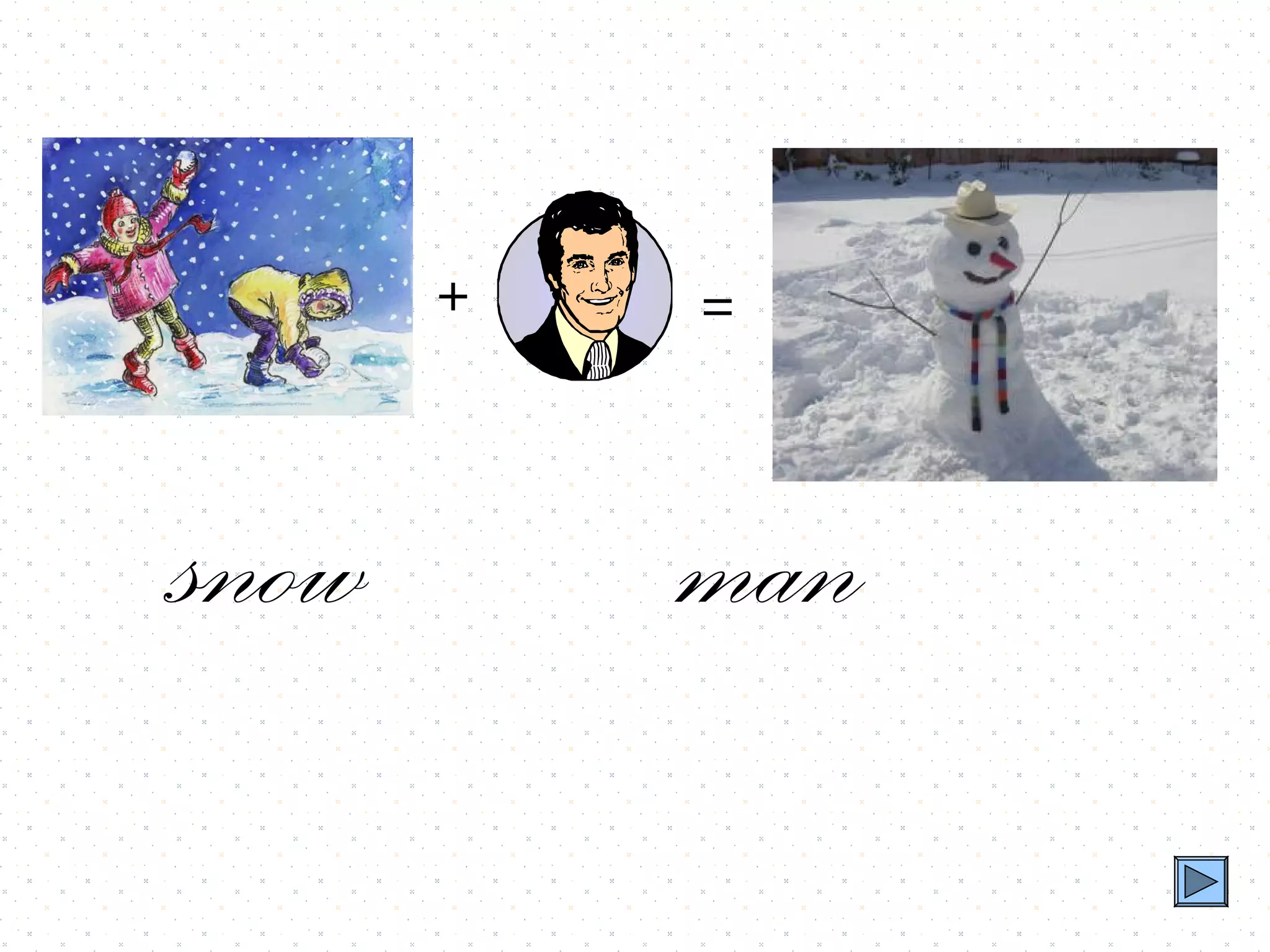 +   =



snow       man
 