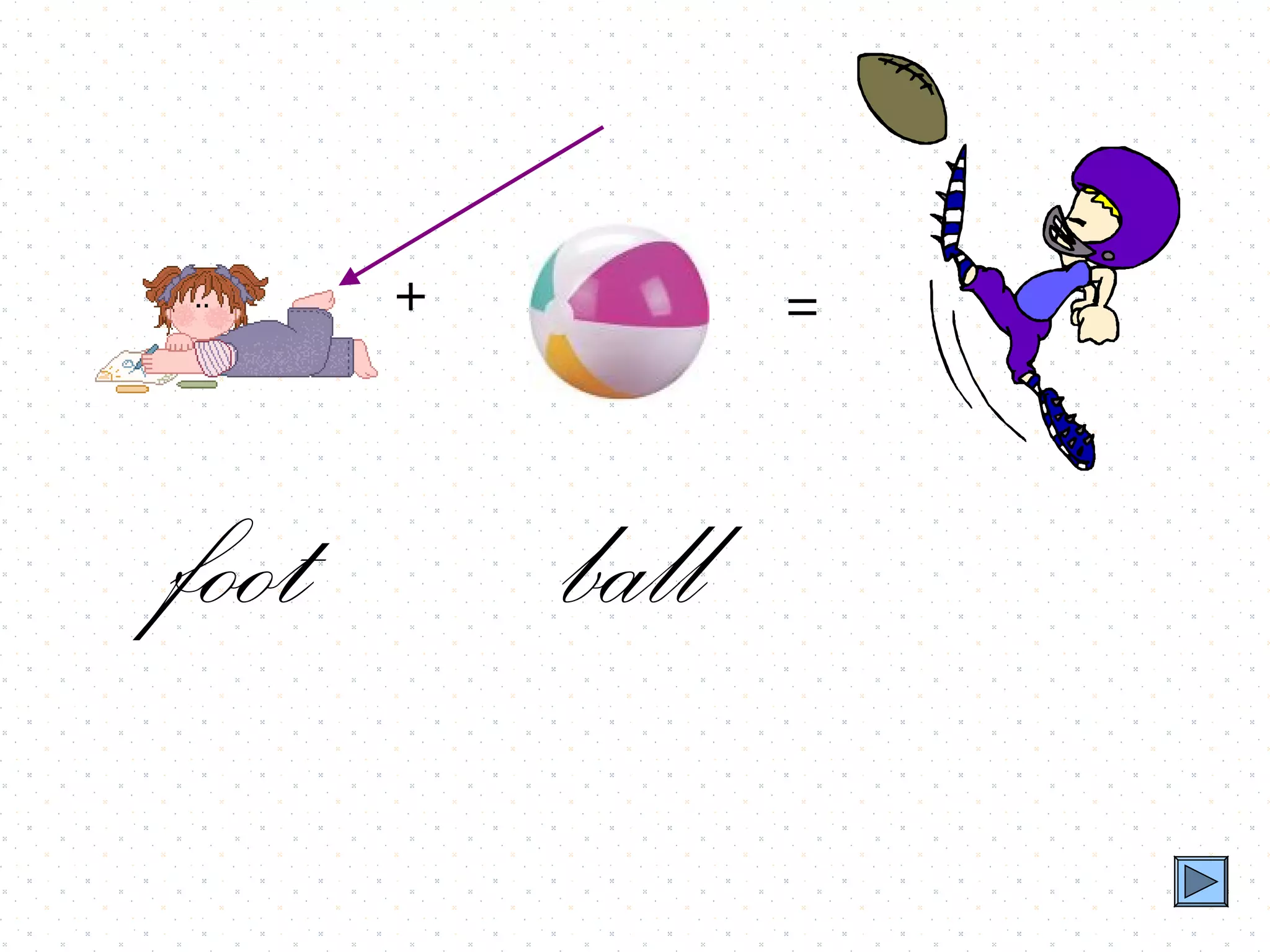 +          =



foot       ball
 