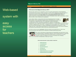 Web-based  system with  easy access  for teachers 