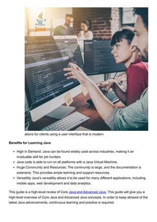 overview of Core Java and Advanced Java concepts | PDF