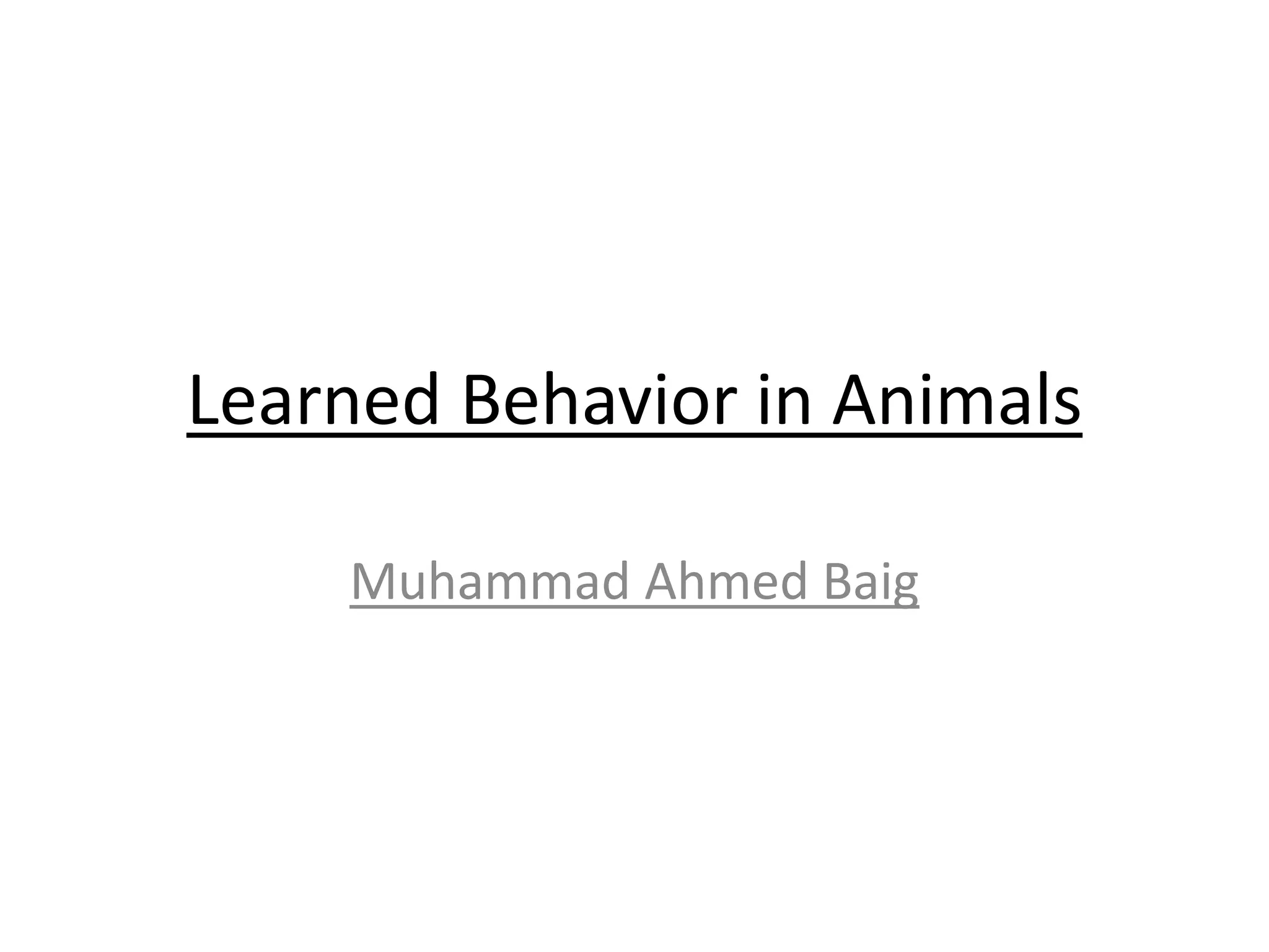 Learned behavior in animals | PPT