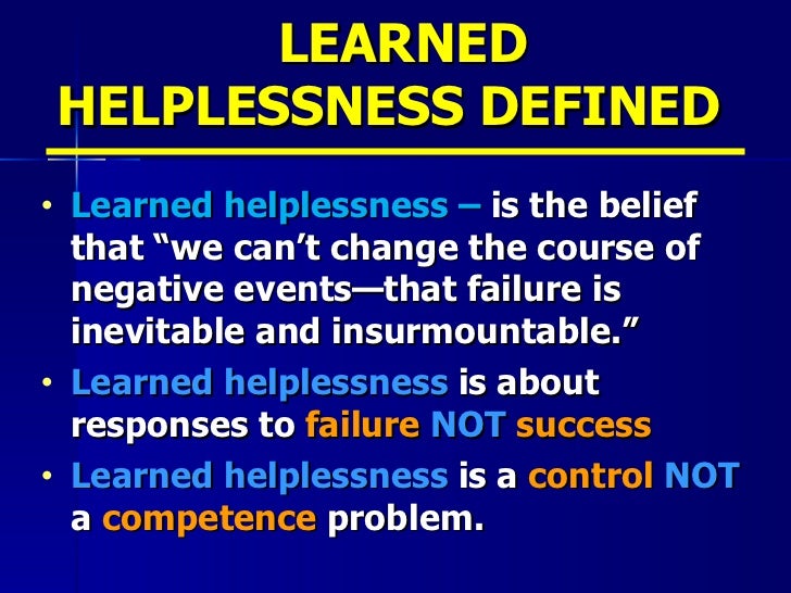 learned helplessness control 3 728